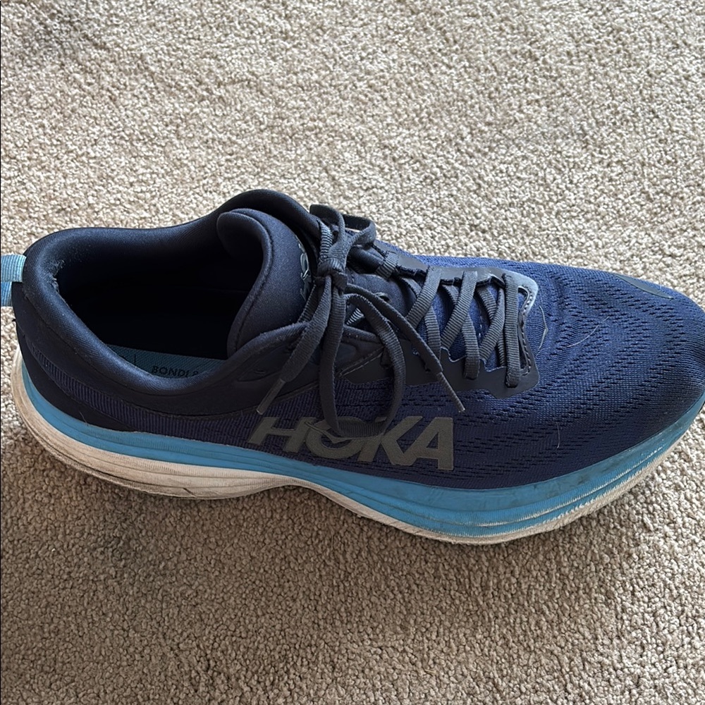 Hoka Men's Dark Blue and Sky Blue Running Shoes